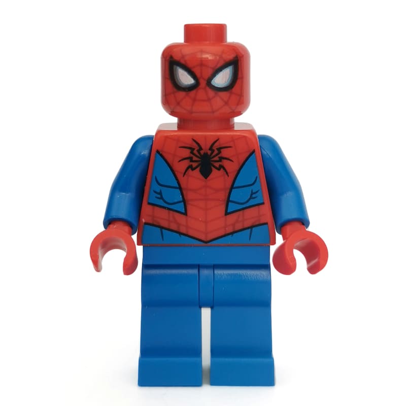 Spider-Man with Dark Red Webbing and Plain Blue Legs