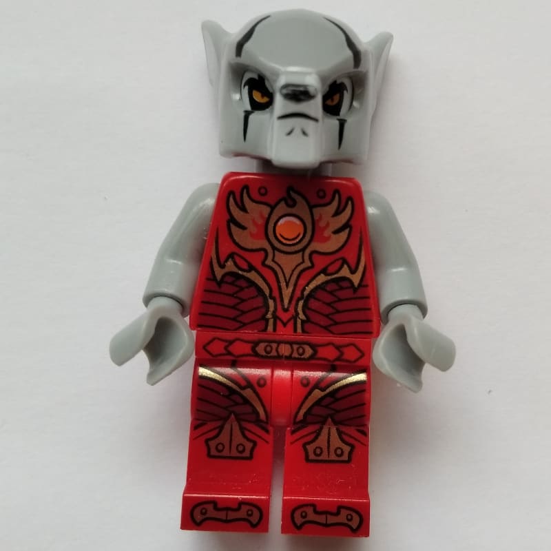 Worriz in Fire Chi Outfit with Light Bluish Gray Hands