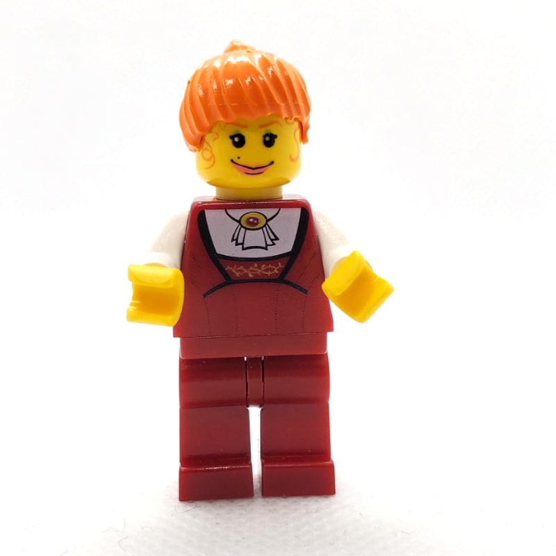 Female - Dark Red Torso, Dark Red Legs, White Shirt