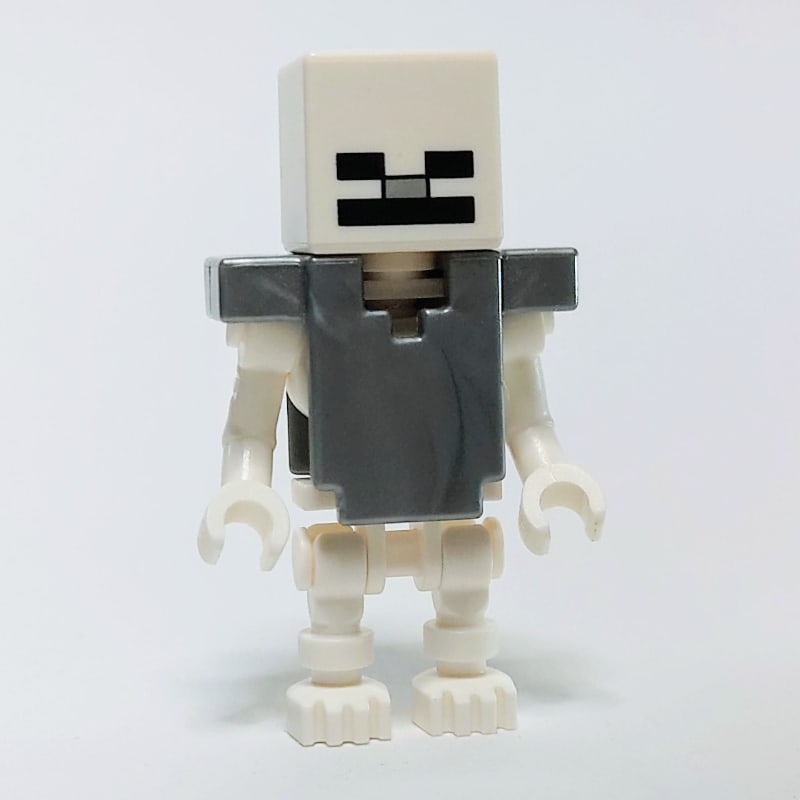 Skeleton, Square Skull, Flat Silver Armor