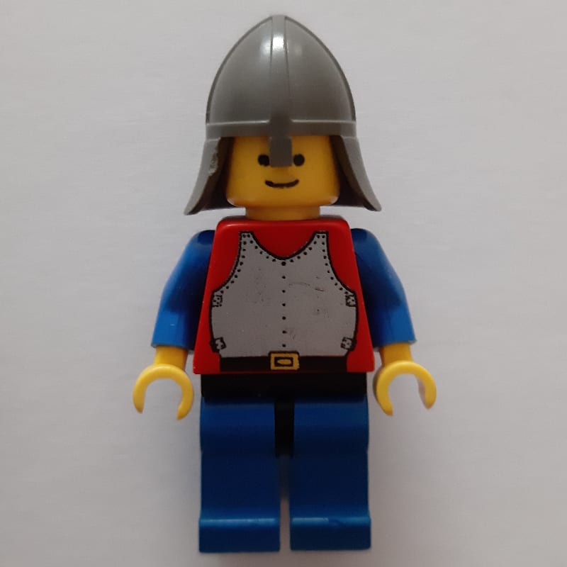 Knight (Breastplate on Red) - Blue Legs, Dark Gray Neck-Protector