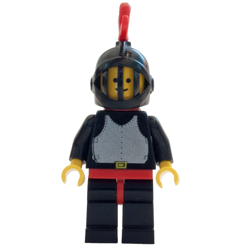 Knight (Breastplate on Black) - Black Legs, Black Helmet, Red Plume