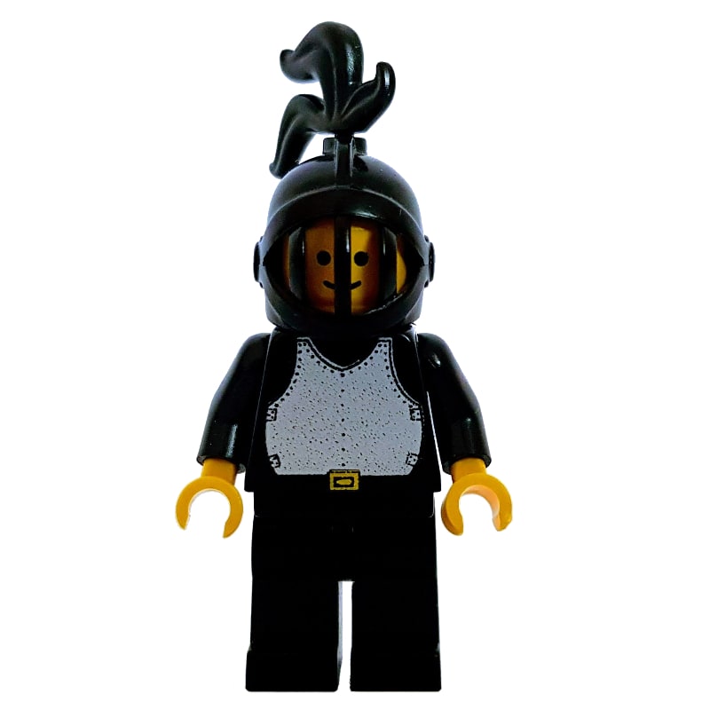 Knight (Breastplate on Black) - Black Legs, Black Helmet, Black Plume