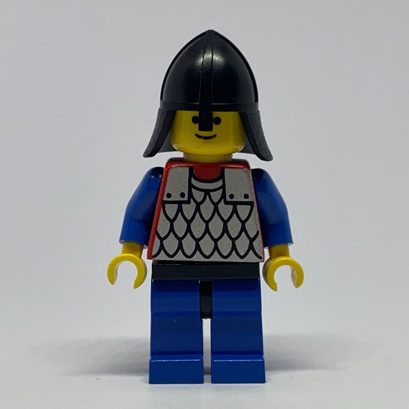 Knight (Scale Mail on Red) - Blue Arms, Blue Legs, Black Neck-Protector