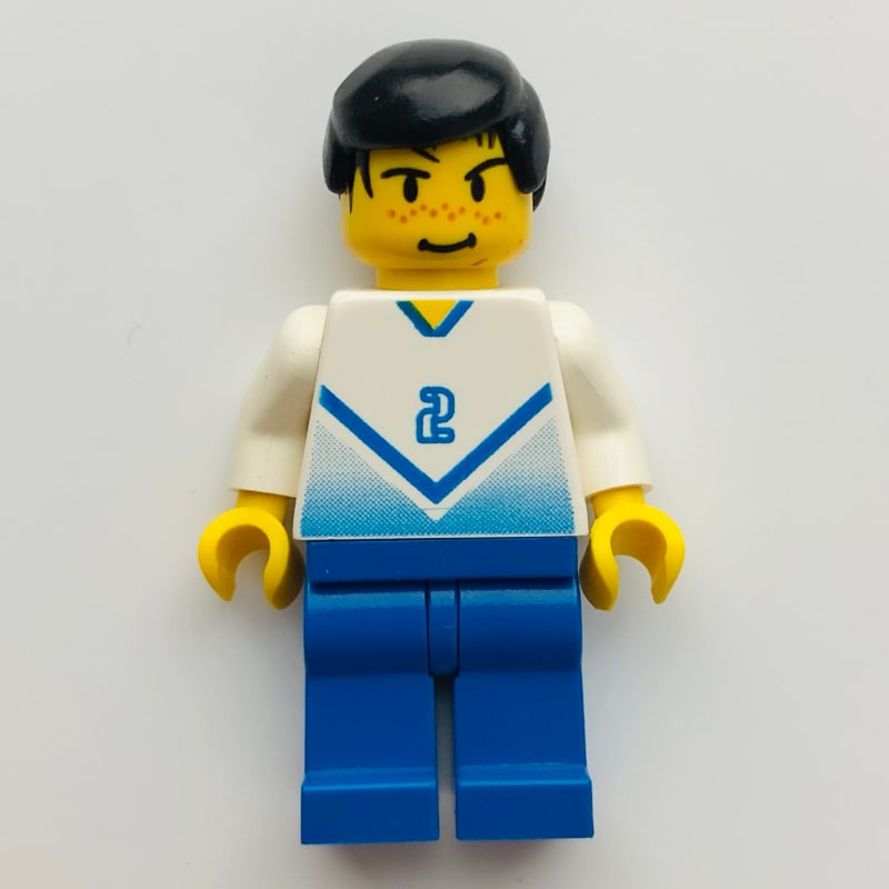 Soccer Player White Torso, Blue Legs #2