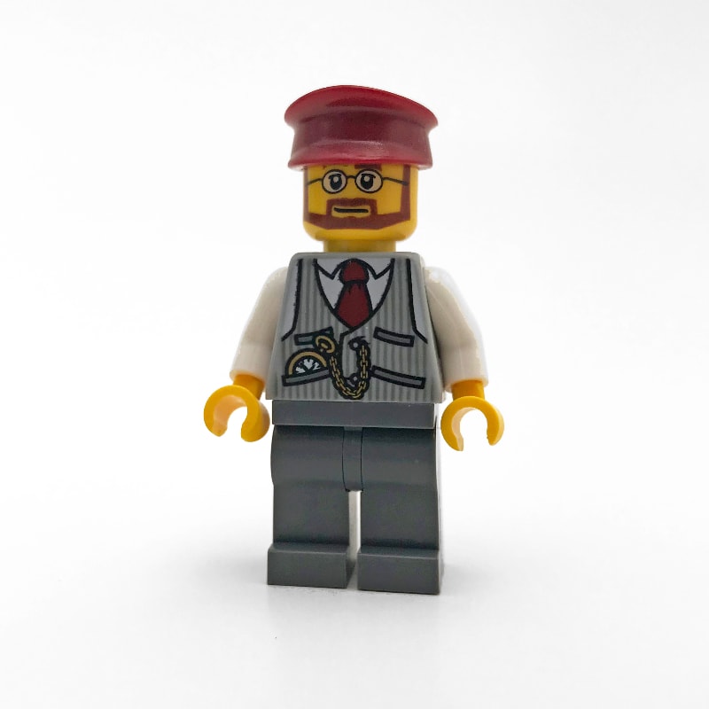 Christmas Train Driver with Dark Red Hat