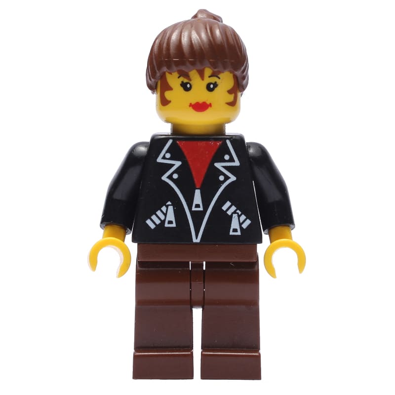 Woman - Black Jacket, Brown Legs