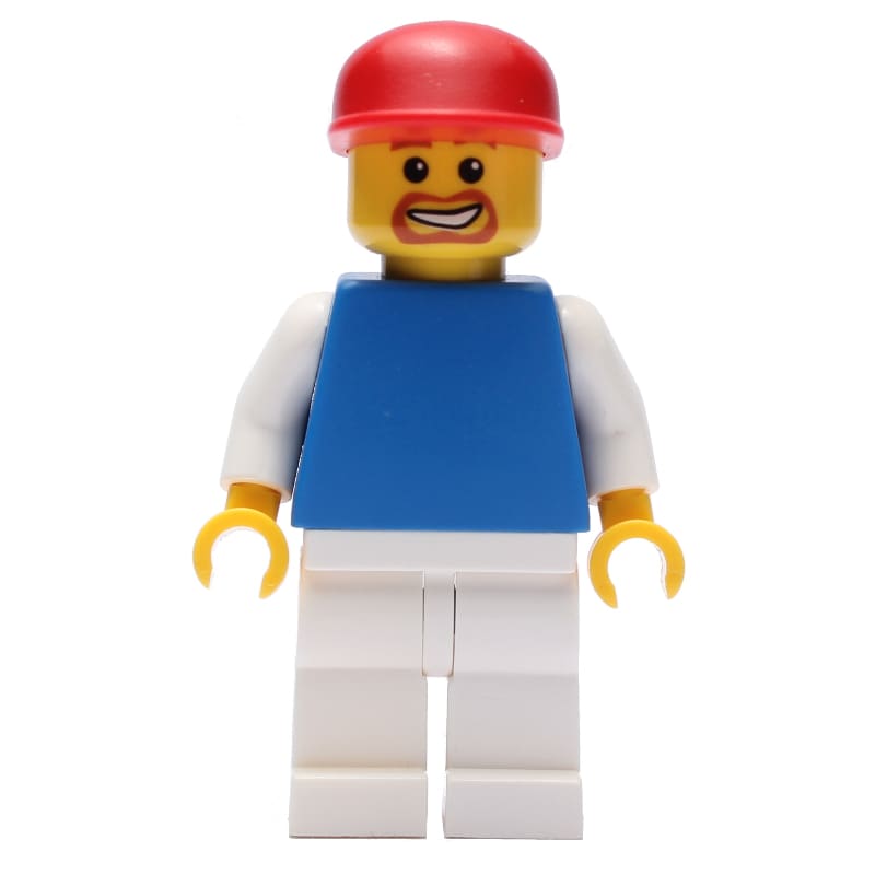 Man - Blue Torso, White Arms, White Legs, Red Cap