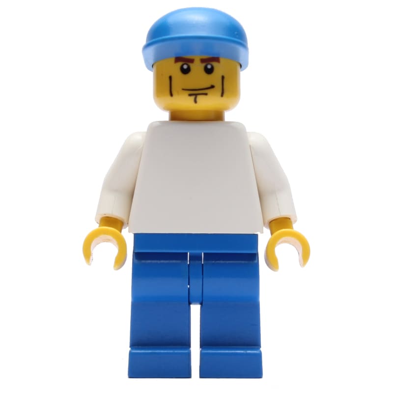 Man - White Torso, Blue Legs, Blue Cap