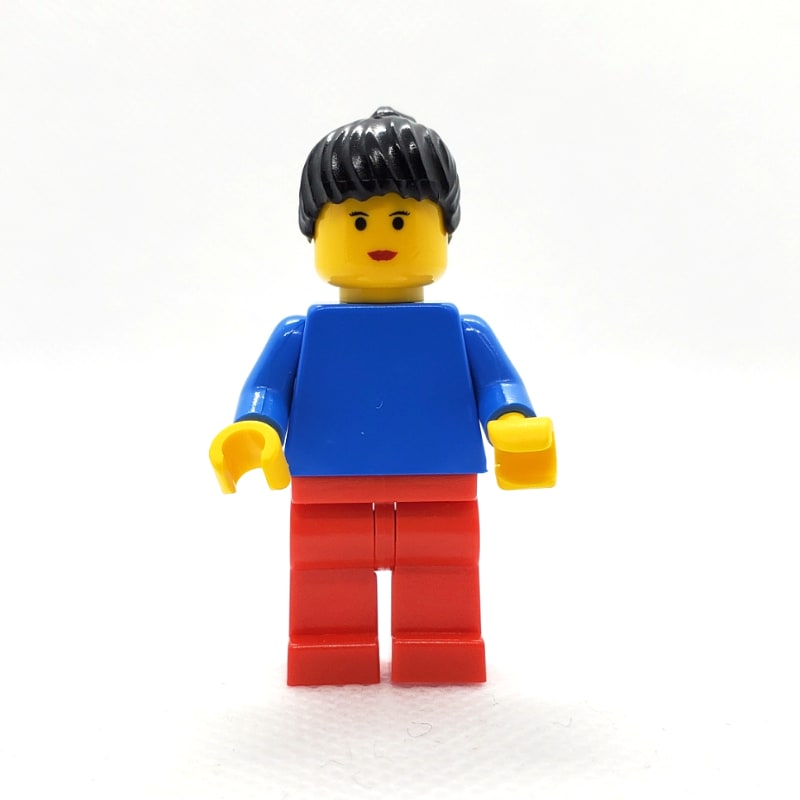 Soccer Player Blue Torso, Red Legs, Female 2