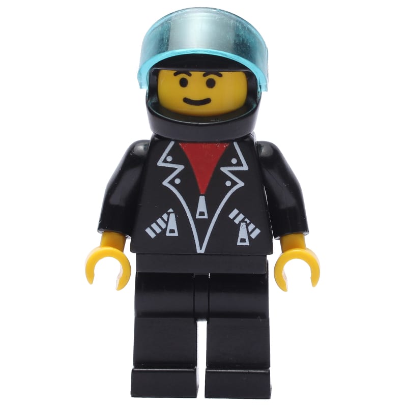 Black Jacket, Black Legs, Black Helmet