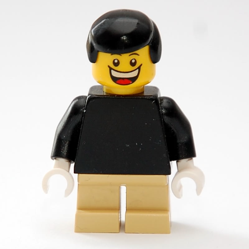 Boy, Plain Black Torso, Short Tan Legs