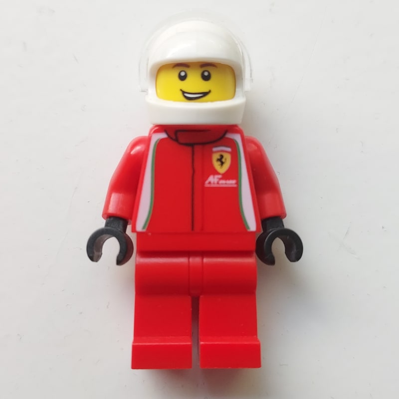 Race Driver, Red Torso, Red Legs, White Helmet, Ferrari