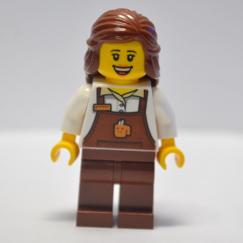 Barista, White Torso, Reddish Brown Apron