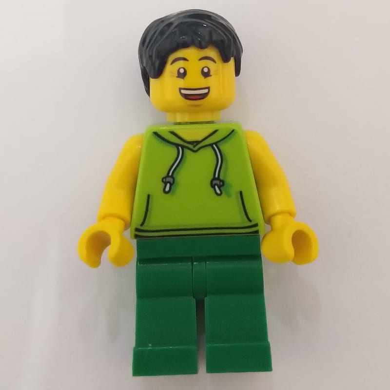 Lime Torso, Green Legs, Black Hair