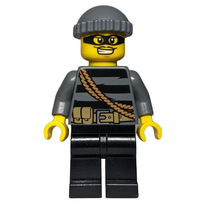 Criminal, Black Striped Top with Rope, Dark Bluish Gray Hat, Black Eyemask