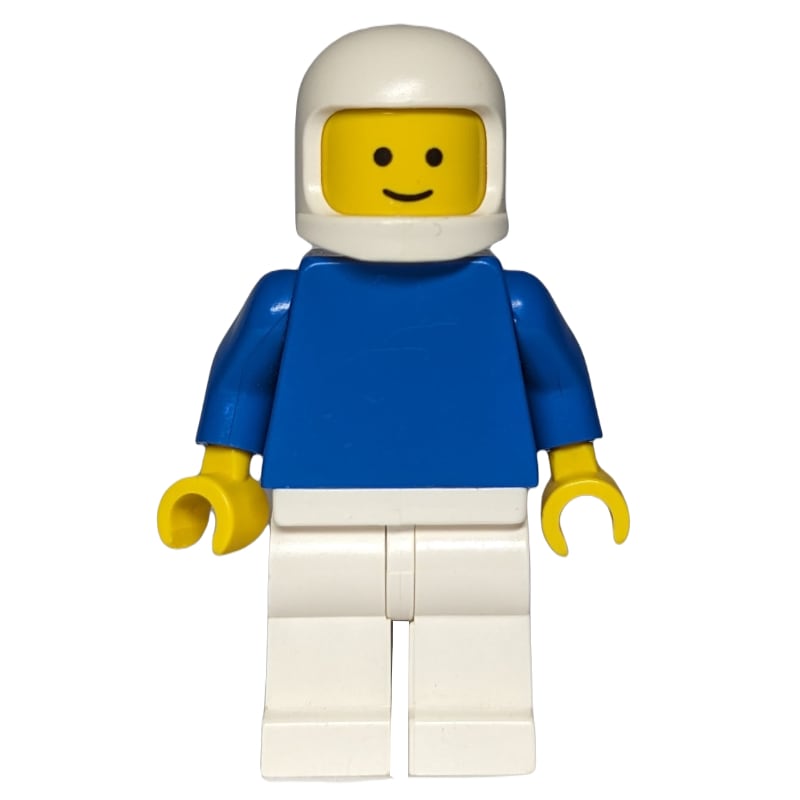 Man, Blue Torso, White Legs, White Helmet