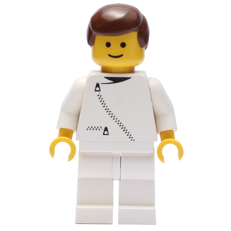 Man, White Jacket with Zipper, White Legs, Brown Hair