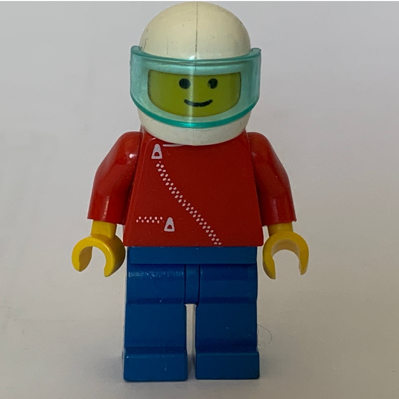 Man, Red Jacket with Zipper, Blue Legs, White Helmet with Visor