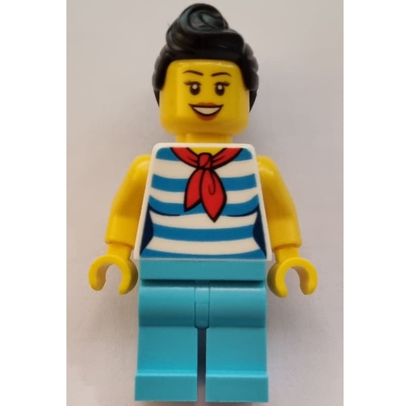 White Torso, Medium Azure Legs, Black Hair