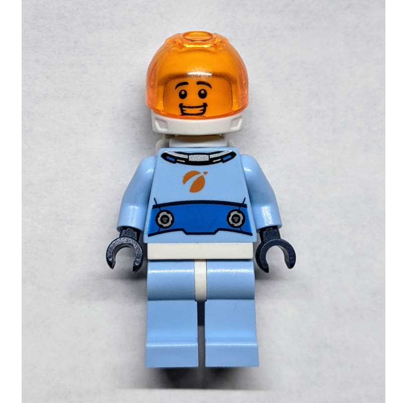 Astronaut - Bright Light Blue Torso and Legs, White Helmet, Trans Orange Visor