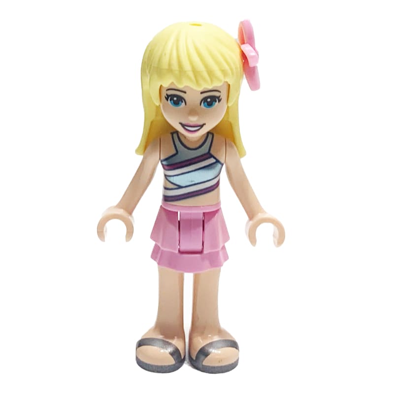 Stephanie - Sand Green Top, Bright Pink Skirt
