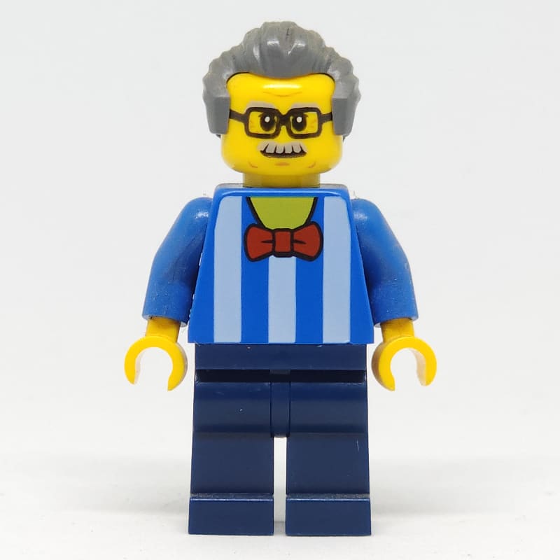 Blue Torso, Dark Blue Legs, Dark BLuish Grey Hair - Without Back Print
