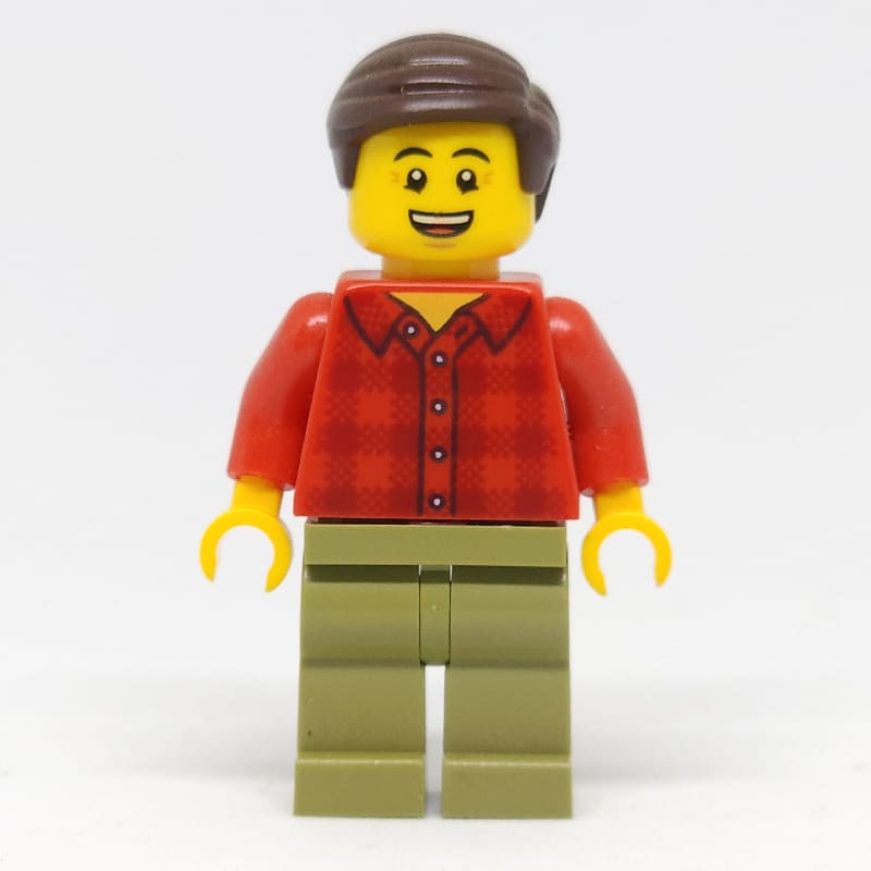 Red Torso, Olive Green Legs, Dark Brown Hair