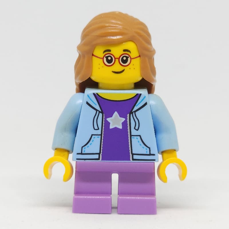 Kid, Bright Light Blue Torso, Medium Lavender Legs, Medium Nougat Hair