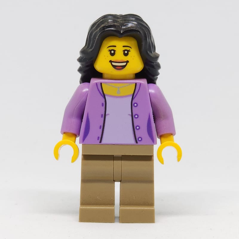 Lavender Torso, Dark Tan Legs, Black Hair