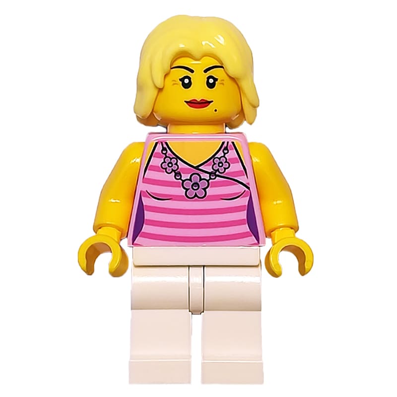 Bright Pink Torso, White Legs, Bright Light Yellow Hair