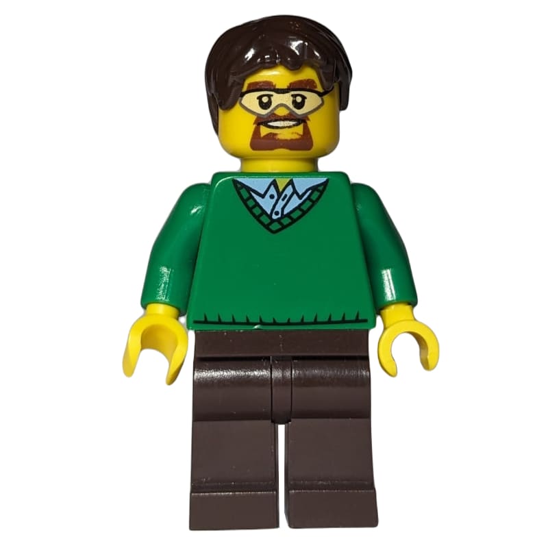 Green Torso, Dark Brown Legs, Dark Brown Hair
