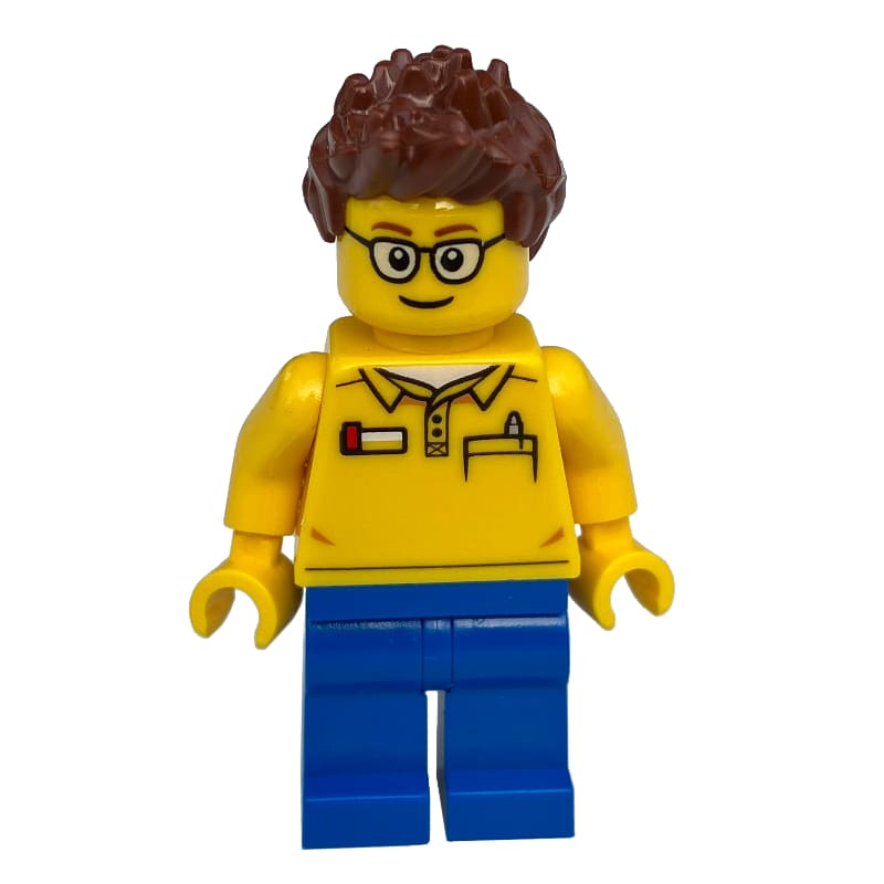 Yellow Torso, Blue Legs, Reddish Brown Hair