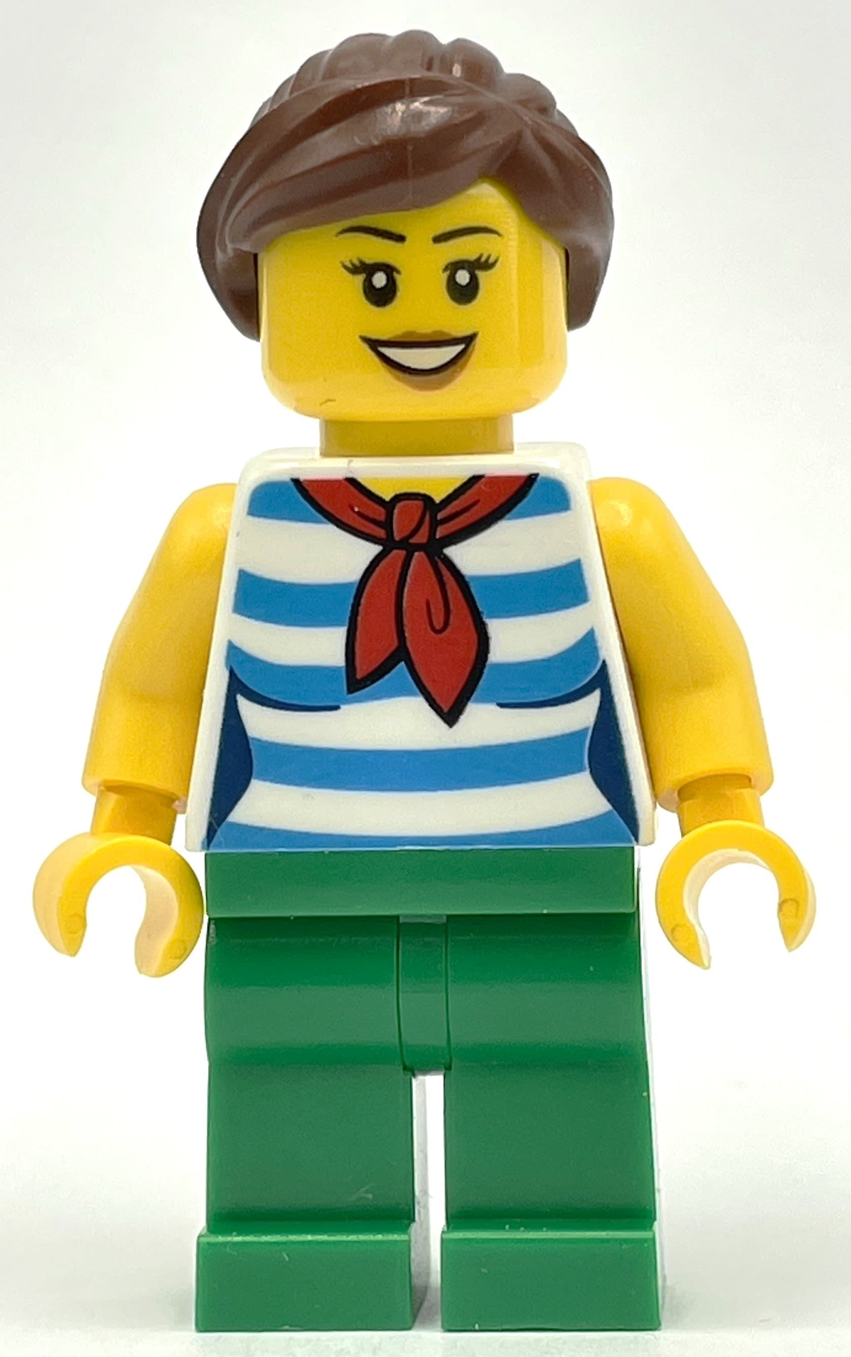White Torso, Green Legs, Reddish Brown Hair, Female