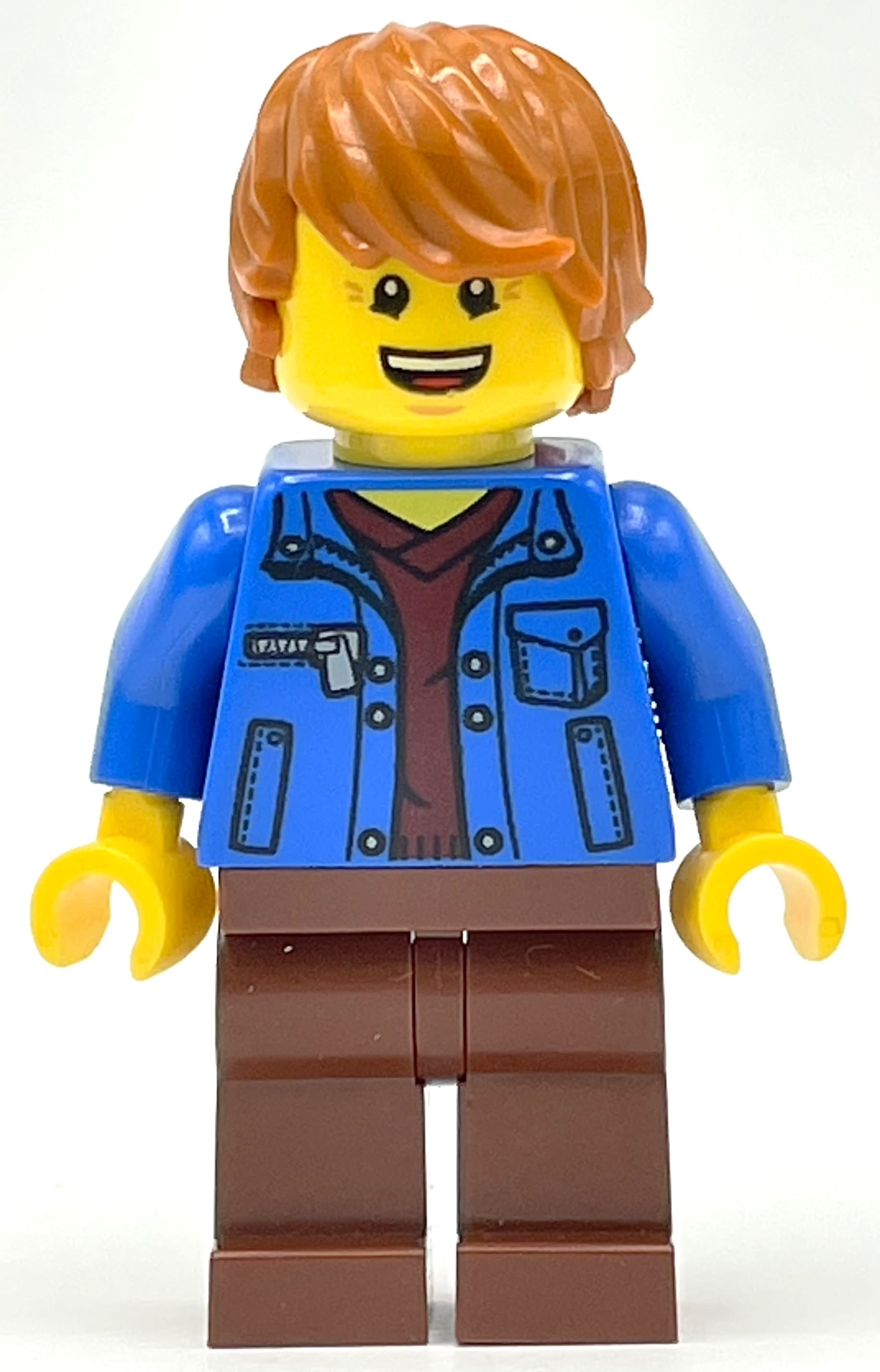 Blue Torso, Reddish Brown Legs, Dark Orange Hair