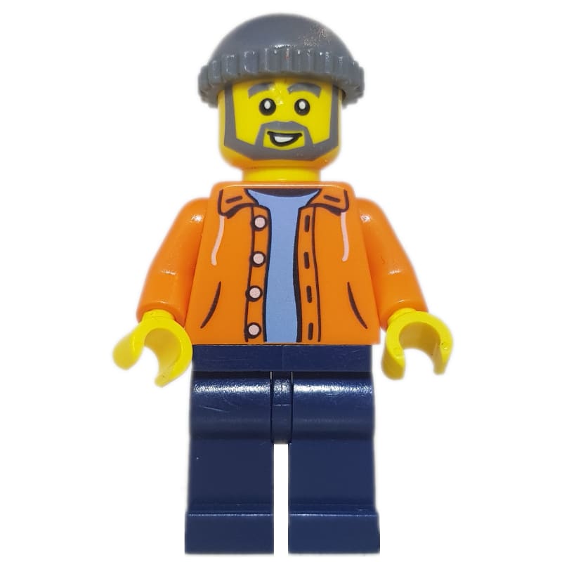 Orange Torso, Dark Blue Legs, Dark BLuish Grey Cap