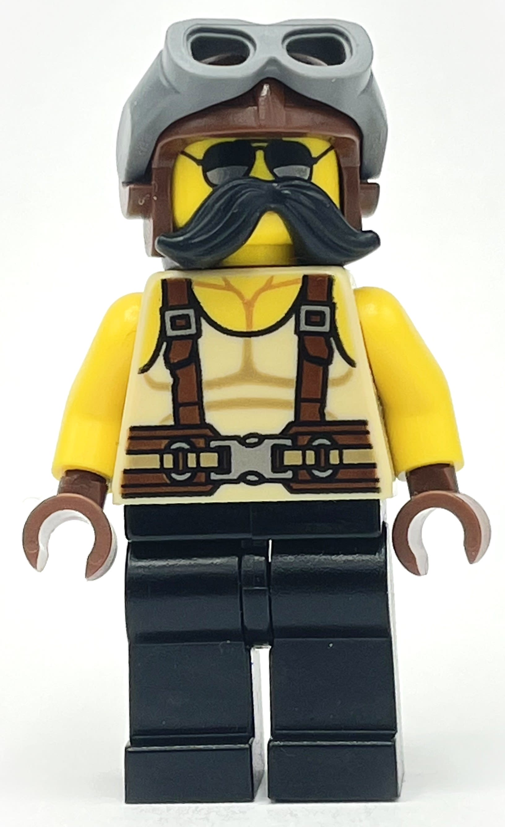 Tan Torso, Black Legs, Pilot Cap, Moustache