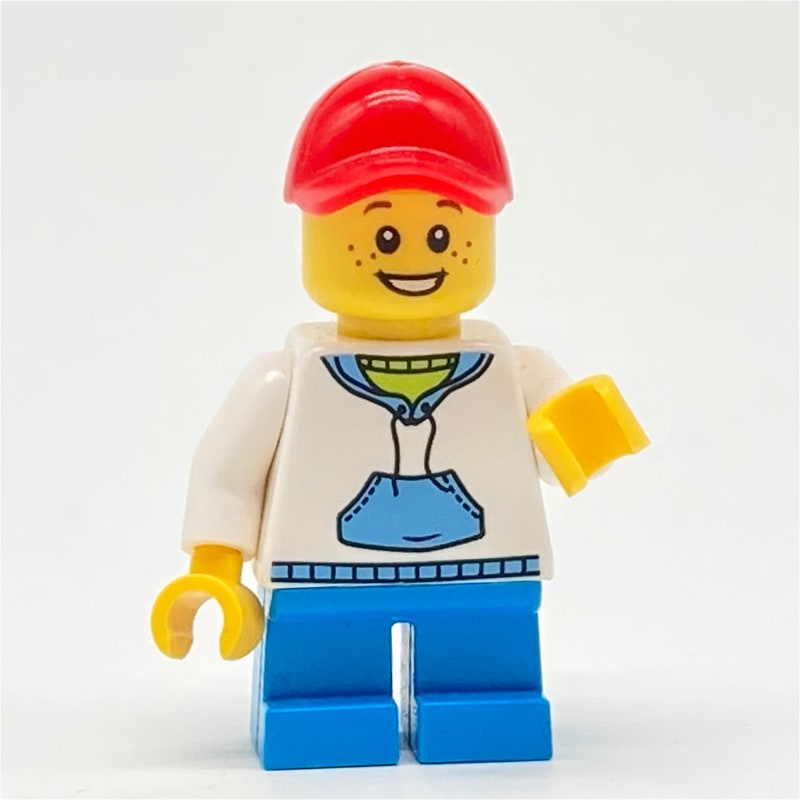 Kid - White Torso, Dark Azure Legs, Red Cap