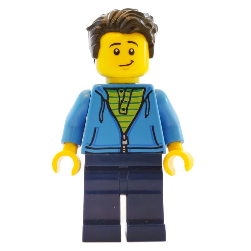 Dark Azure Torso, Dark Blue Legs, Dark Brown Hair
