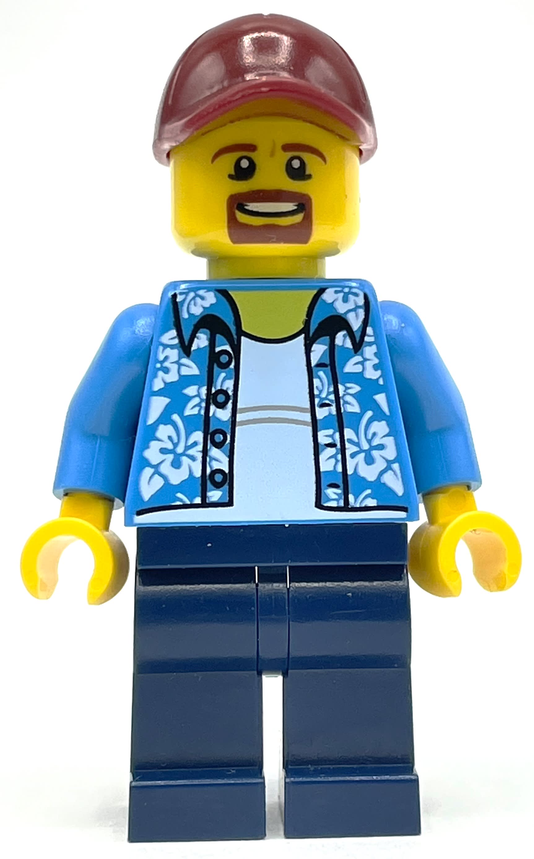 Dark Azure Torso, Dark Blue Legs, Dark Red Cap
