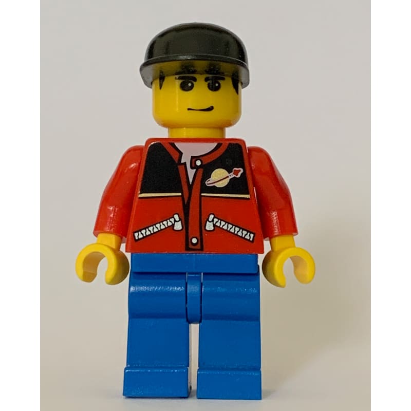 Man, Red Jacket with Classic Space Logo, Black Cap