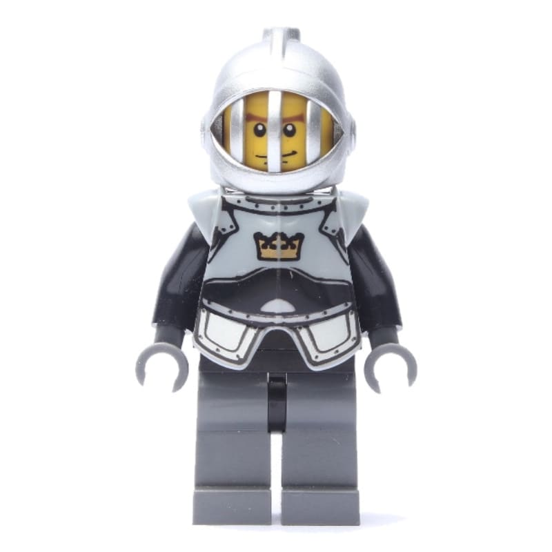 Knight, Black, Armor, Helmet with Grille, Cheek Lines