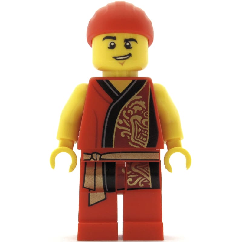 Man, Red Robe with Gold Sash Belt, Red Bandanna