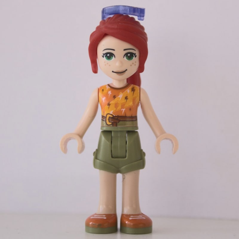 Mia - Orange Top, Olive Green Skirt, Sunglasses