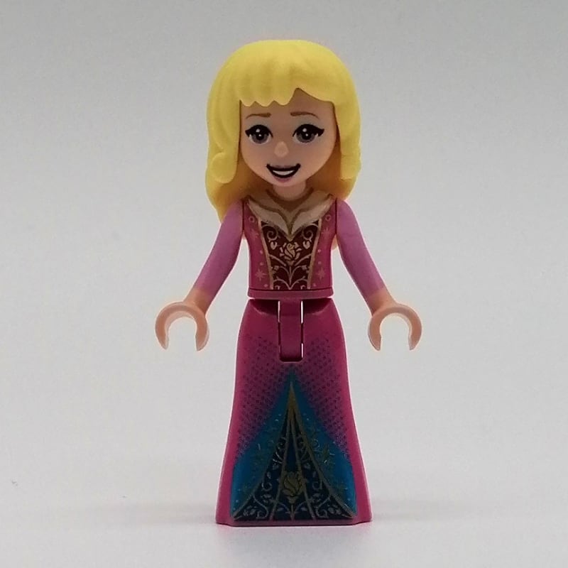 Aurora - Dark Pink Dress, Dark Azure/Blue Decorations