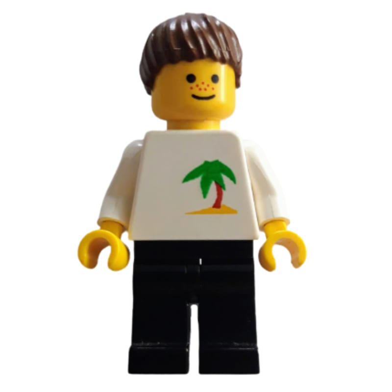 White Torso, Black Legs, Brown Hair