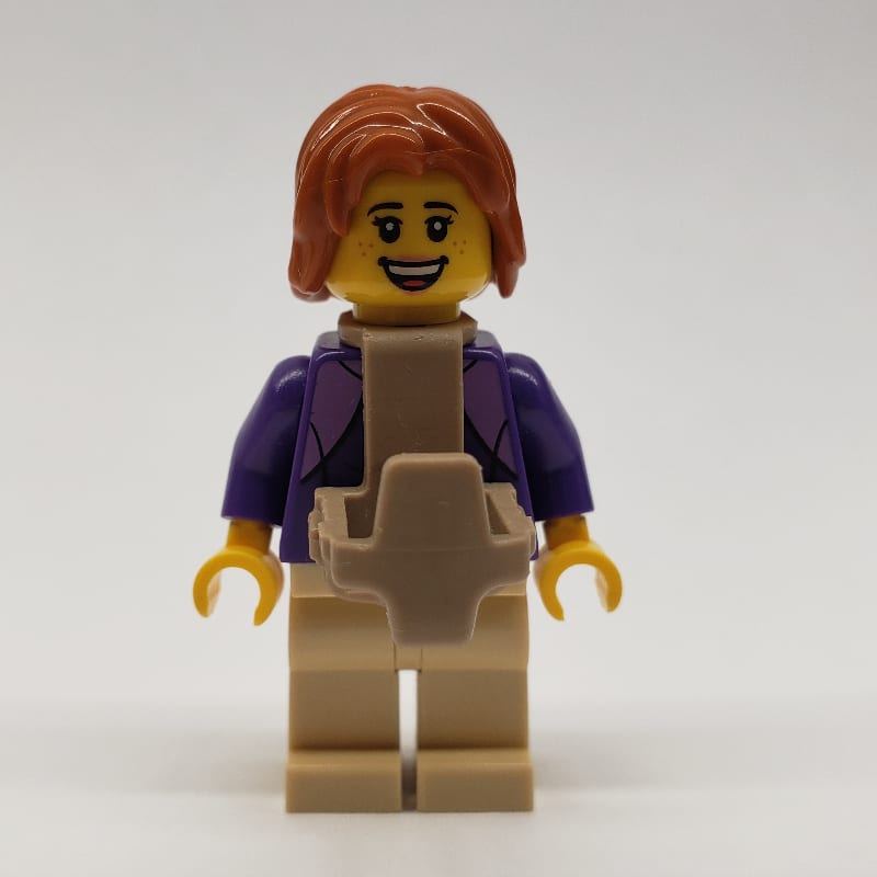 Dark Purple Torso, Tan Legs, Dark Orange Hair, Baby Carrier
