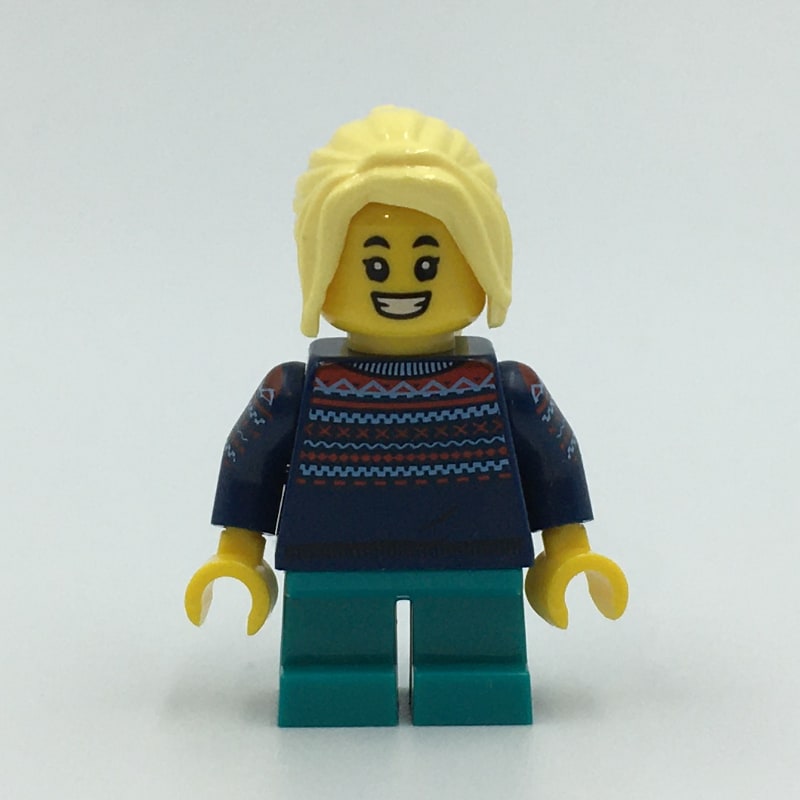 Kid - Dark Blue Torso, Dark Turquoise Legs, Bright Light Yellow Hair
