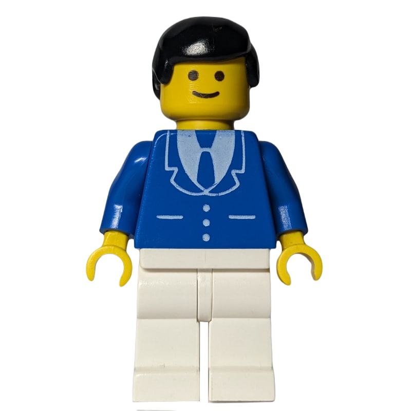 Blue Torso, White Legs, Black Hair