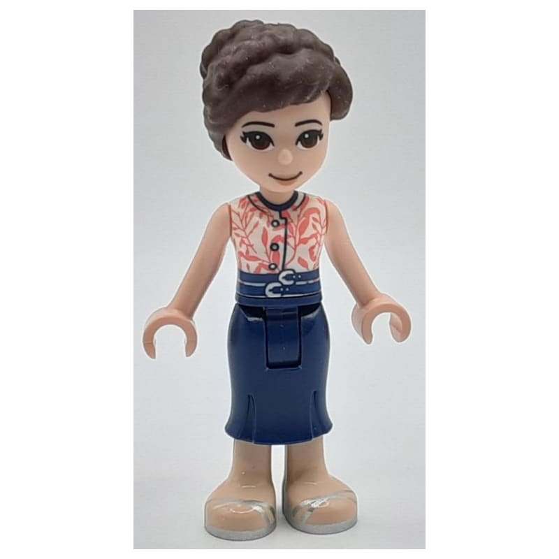 June - White Top, Dark Blue Skirt